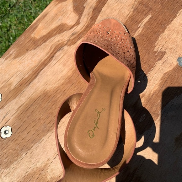 Qupid CUTOUT HEELED SANDALS (HAZEL SUEDE) size 7 spring summer boho‎ ankle fall - Picture 7 of 15
